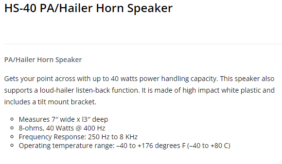 HAILER WATTS 40W/80OH