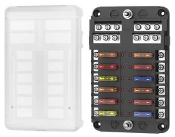 FUSE BOX 12W W/COWER