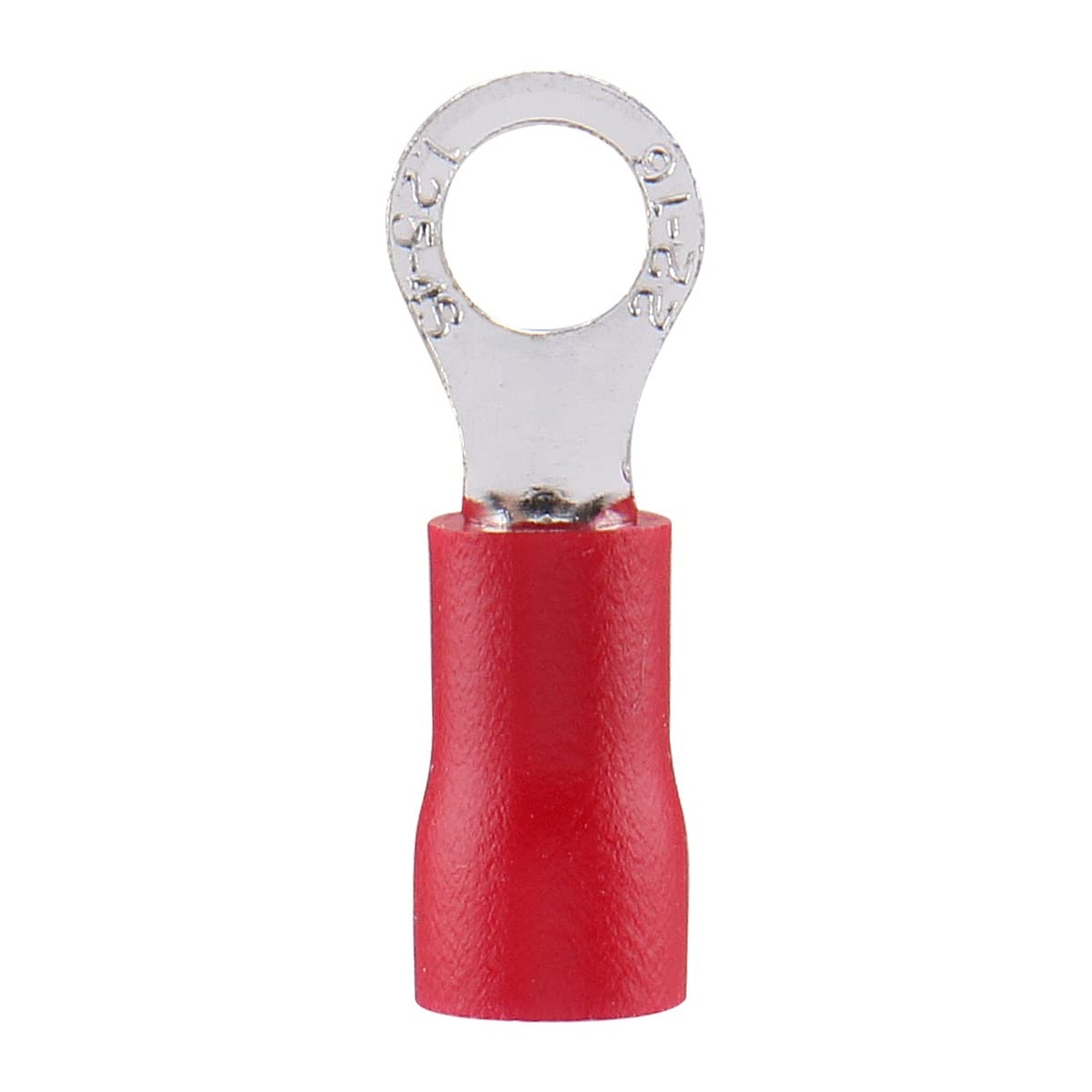 INSULATED RING TERMINAL 1.25X4.5MM NYL RED