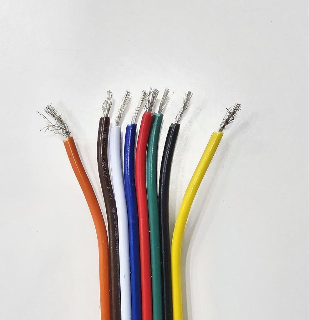 WIRE RGBBBWYO 8 CORE 18AWG 0.8SQMM TIN COPPER 