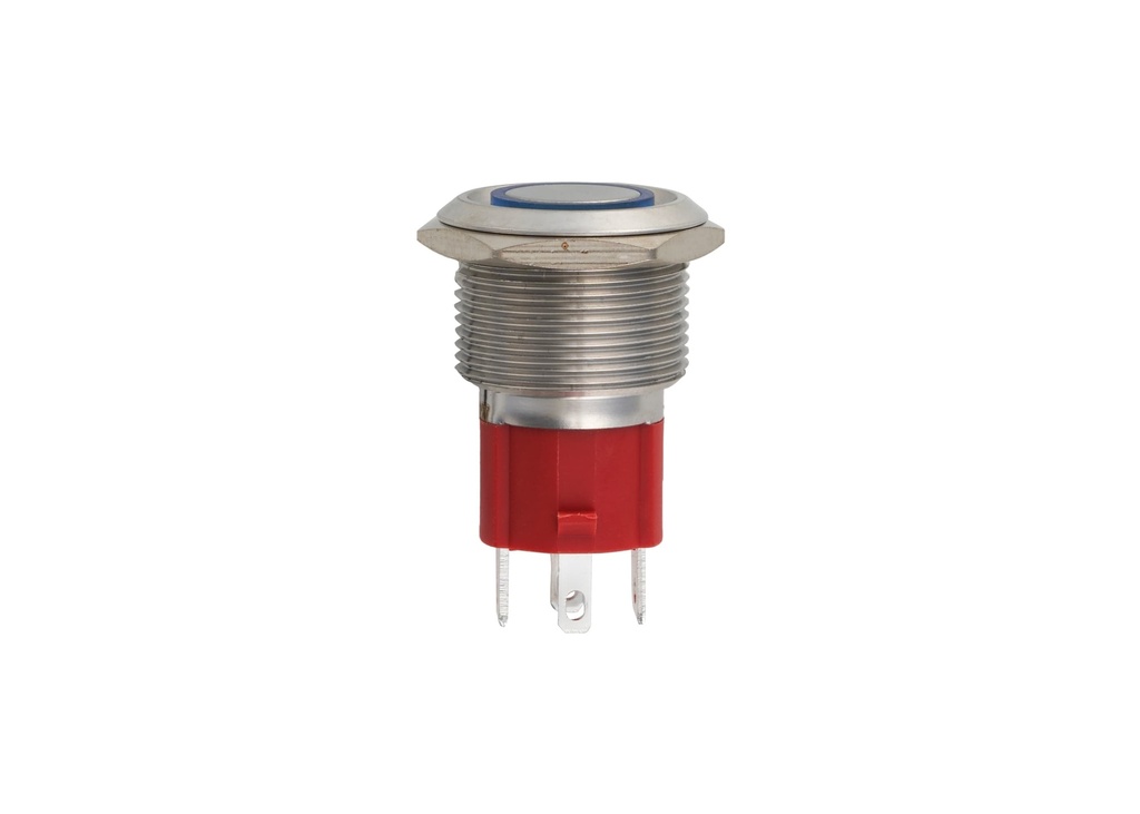 SWITCH 19MM LATCHING. BLUE 12/24V W/C