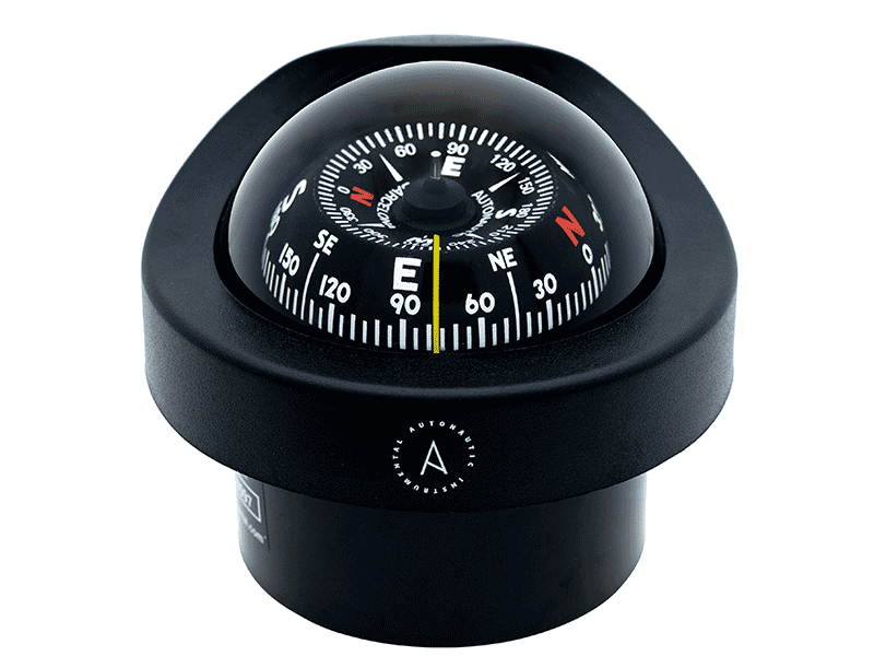 Compass Flush mount 85mm Conical dial Black