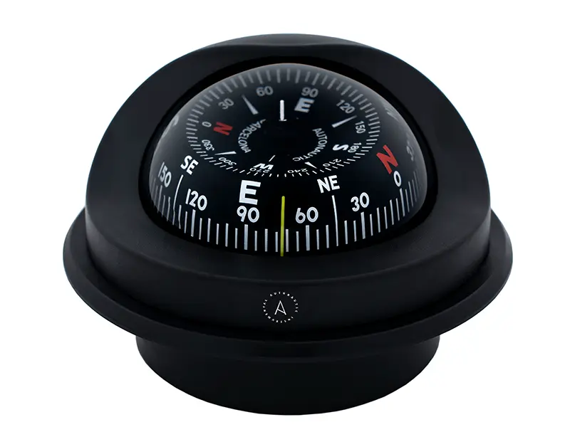 Compass Flush mount 100mm Conical dial Black