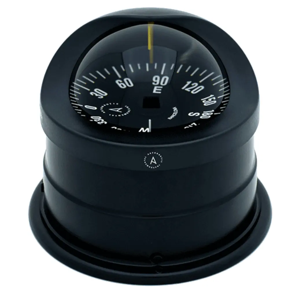 Compass Deck mount 100mm Flat dial Black        