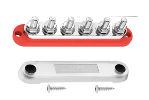 [BB300-T4M10-C-BBOX1] BUSBAR TERMINAL BLOCK HD RED 6XM10