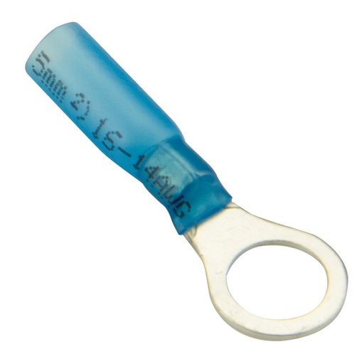 [HS-R2X10-BLU] HEAT SHRINK RING TERMINALS 2X10MM BLU