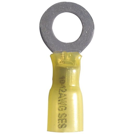 [HS-R5.5X8-YEL] HEAT SHRINK RING TERMINALS 5.5X10MM YEL