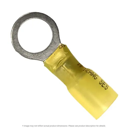 [HS-R5.5X10-YEL] HEAT SHRINK RING TERMINALS 5.5X8MM YEL