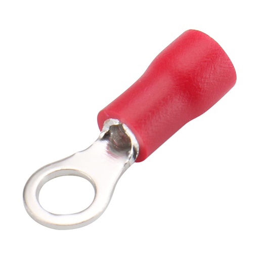 [RVS1.25-3.5-RED] INSULATED RING TERMINAL 1.25X3.5MM NYL RED