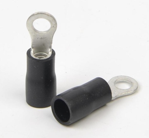 [RVS4X3.5-BLK] INSULATED RING TERMINAL 4X3.5MM NYL BLK