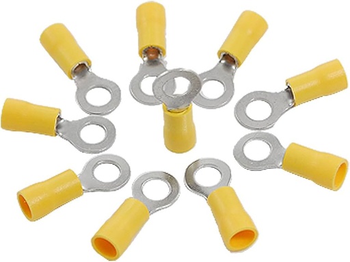 [RVS5X4.5-YEL] INSULATED RING TERMINAL 5.5X4.5MM NYL YEL