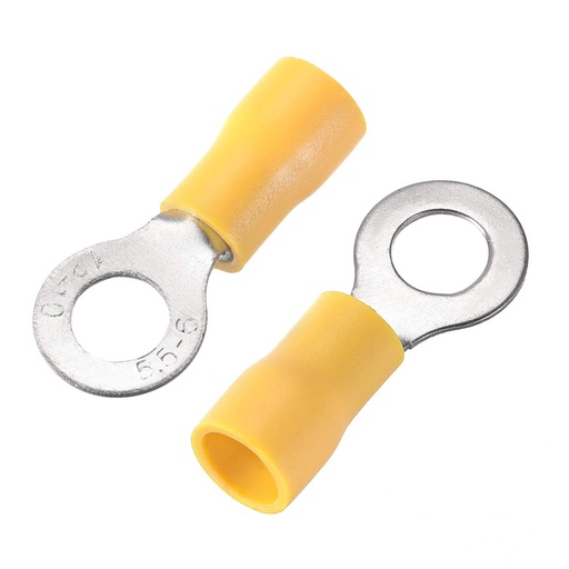 [RVS5X6-YEL] INSULATED RING TERMINAL 5.5X6MM NYL YEL
