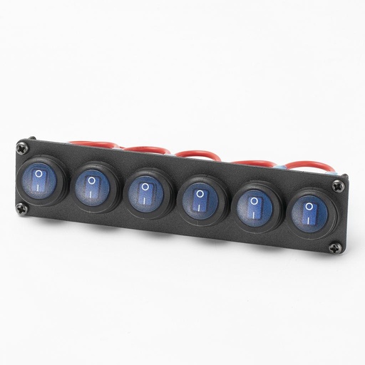 [PN-R6-101NW] SWITCH PANEL 6 GANG - BLU LED