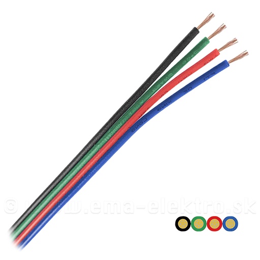 [WIRE RGBWW-4C-18AWG] WIRE 18AWG 0.8MM 4 CORE 
