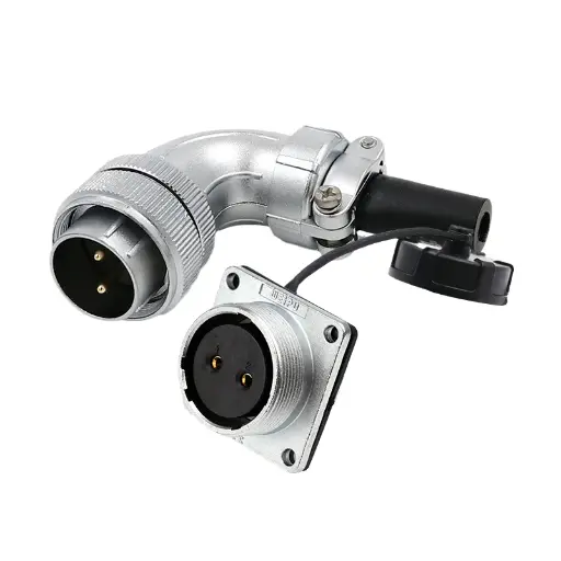 [WS20-2P-ELB] CONNECTOR 2P SOCKET & PLUG IP68 30A 