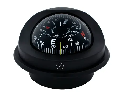 [C15/150-0064] Compass Flush mount 100mm Conical dial Black